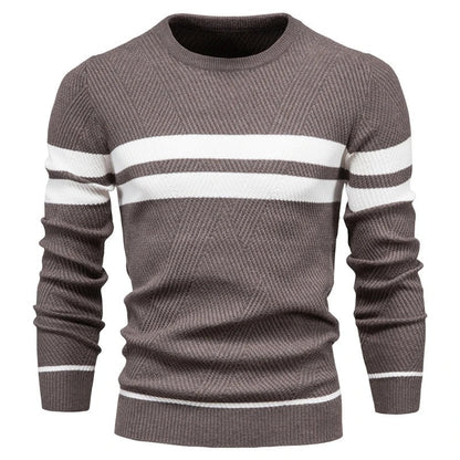 Men's O-neck Patchwork Sweater