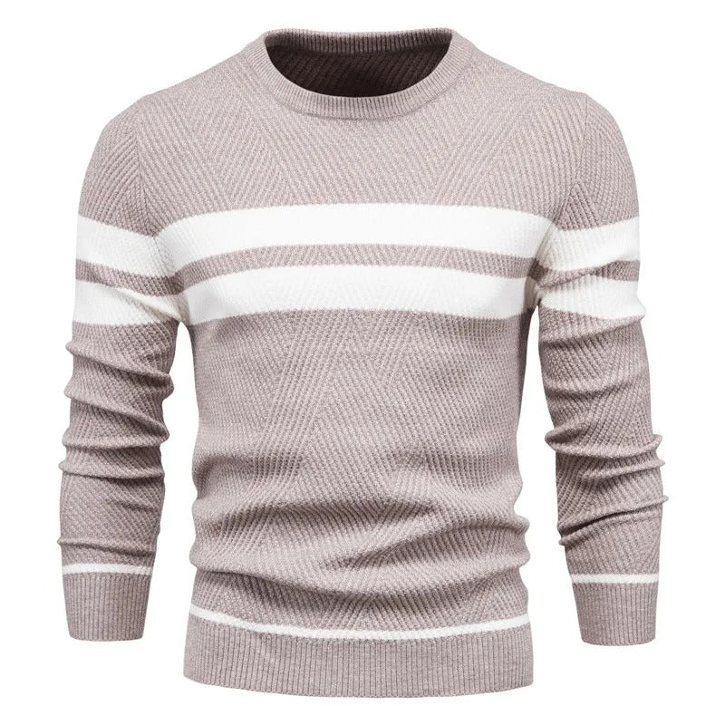 Men's O-neck Patchwork Sweater