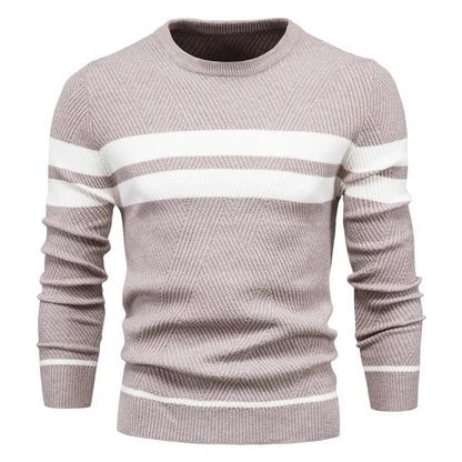 Men's O-neck Patchwork Sweater
