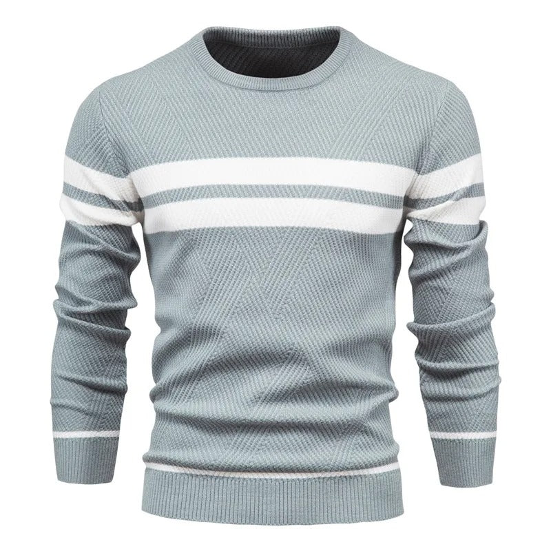 Men's O-neck Patchwork Sweater