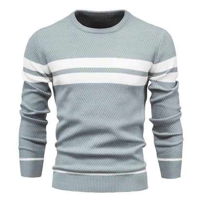 Men's O-neck Patchwork Sweater