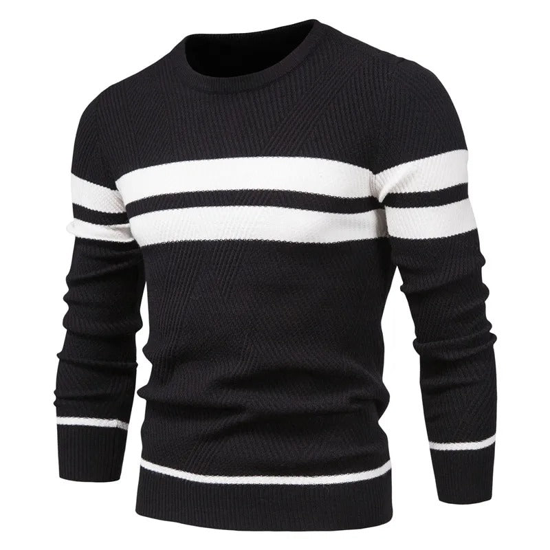 Men's O-neck Patchwork Sweater