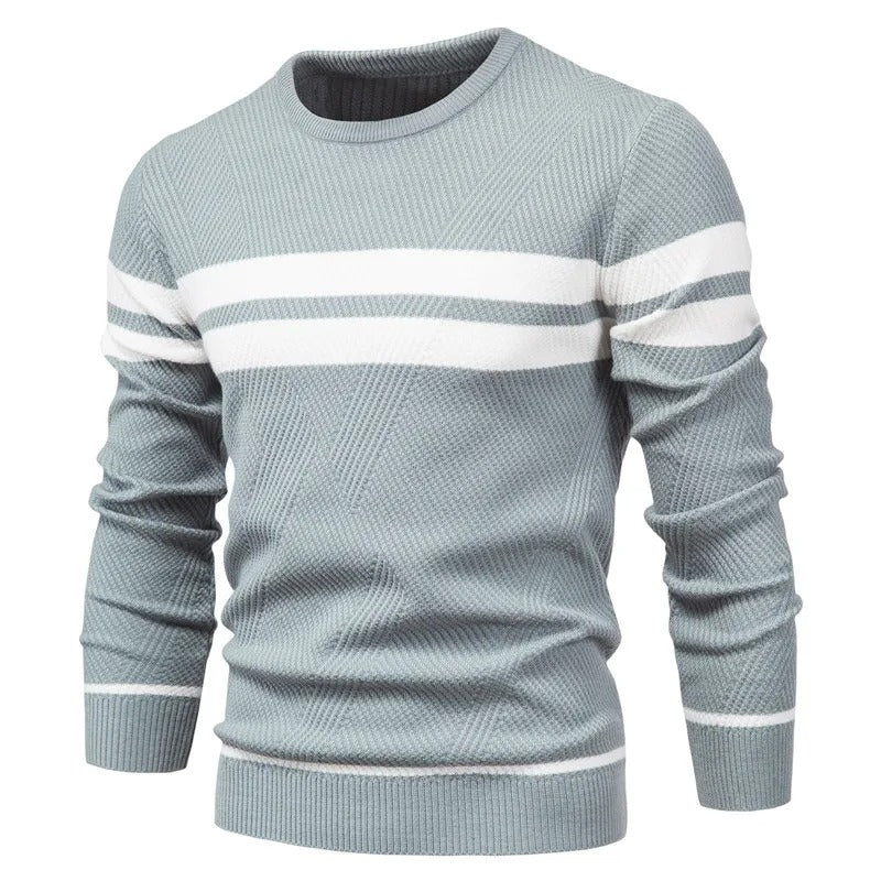 Men's O-neck Patchwork Sweater