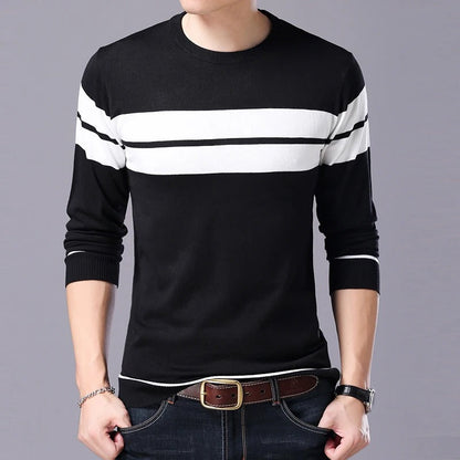 Men's O-neck Patchwork Sweater