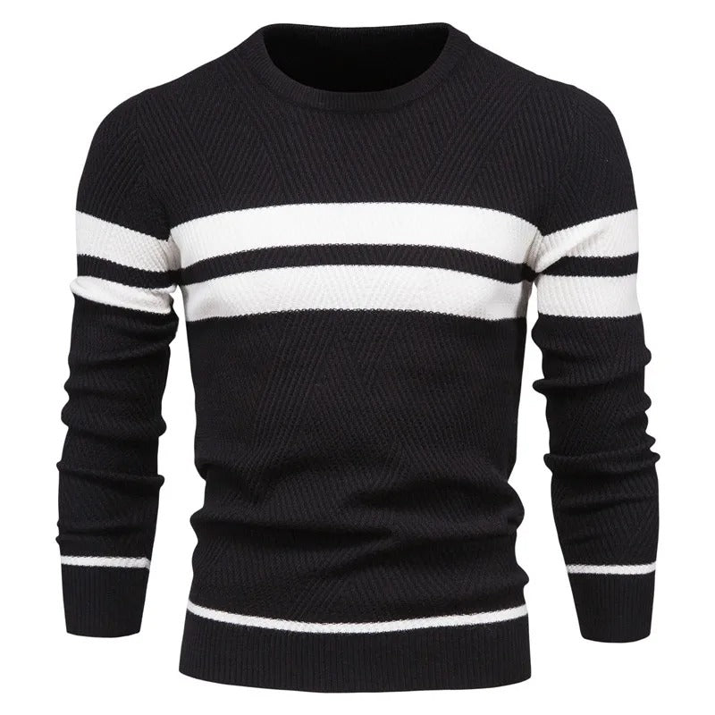 Men's O-neck Patchwork Sweater