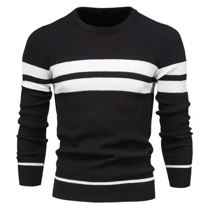 Men's O-neck Patchwork Sweater