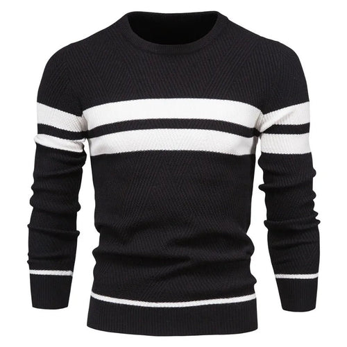 Men's O-neck Patchwork Sweater