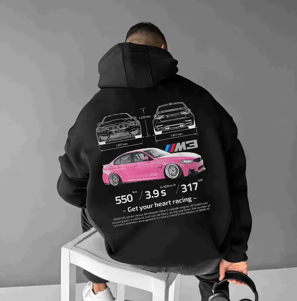 Men's Oversized Hoodie Sporty Style Cotton Blend