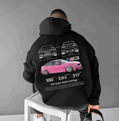 Men's Oversized Hoodie Sporty Style Cotton Blend