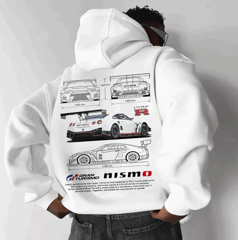 Men's Oversized Hoodie Sporty Style Cotton Blend