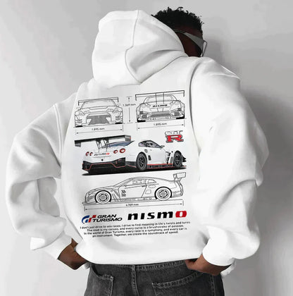 Men's Oversized Hoodie Sporty Style Cotton Blend