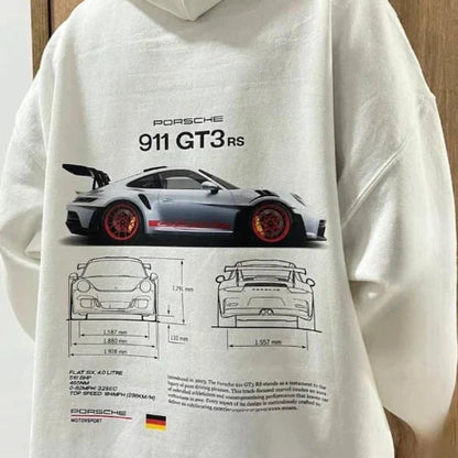 Men's Oversized Hoodie Sporty Style Cotton Blend