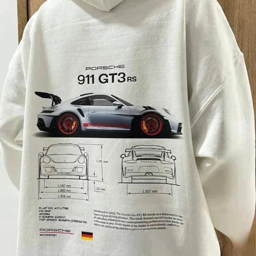 Men's Oversized Hoodie Sporty Style Cotton Blend