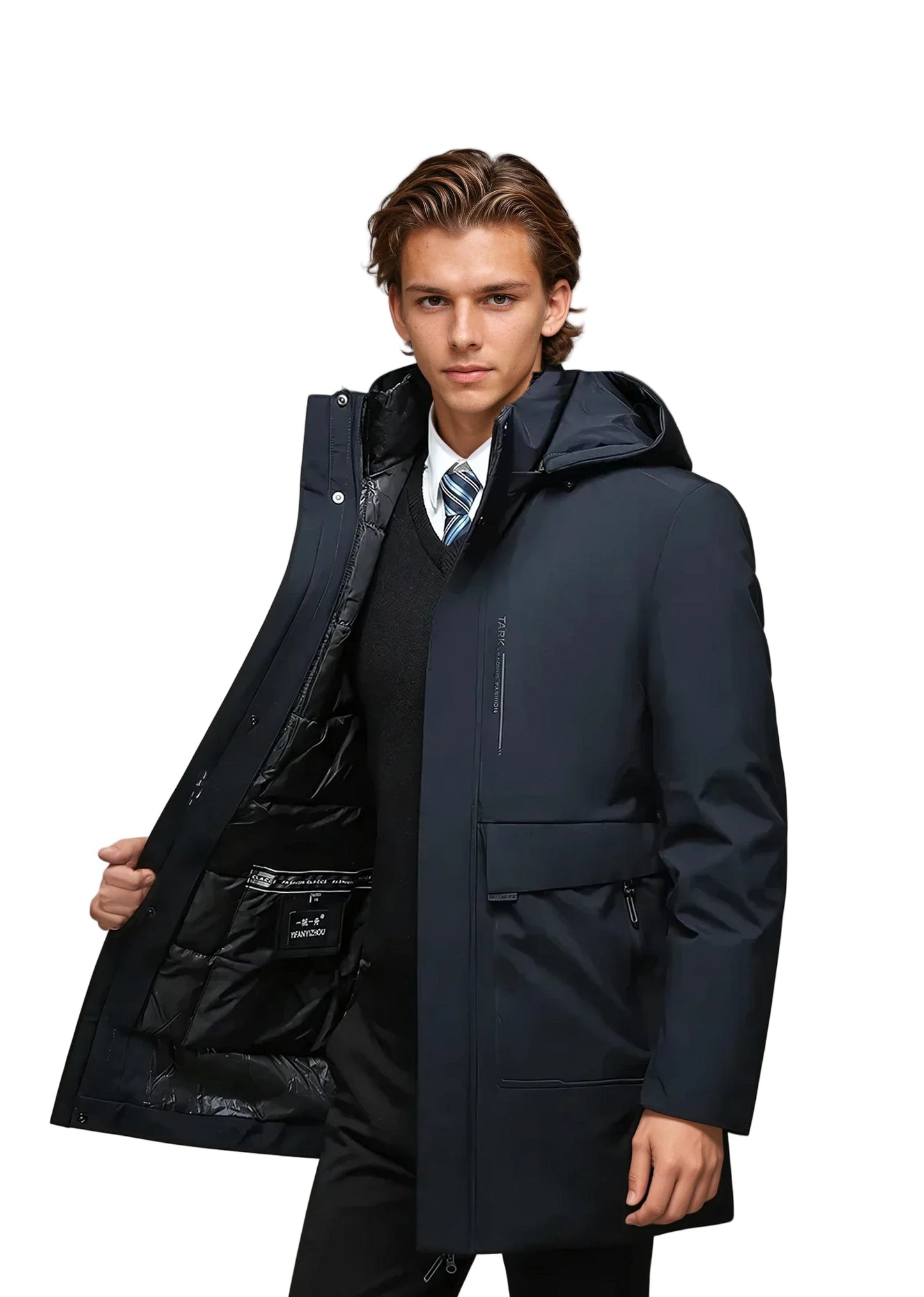 Men's Parka Winter Jacket With Protective Hood