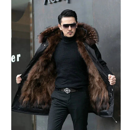 Men's Parka Winter Jacket with Hood for Cold Days