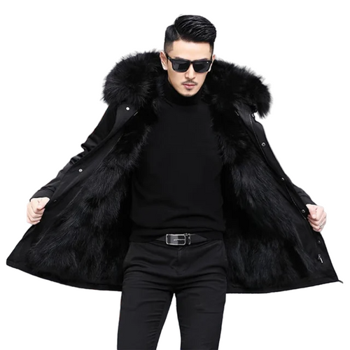 Men's Parka Winter Jacket with Hood for Cold Days