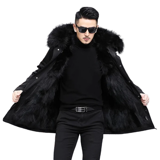 Men's Parka Winter Jacket with Hood for Cold Days