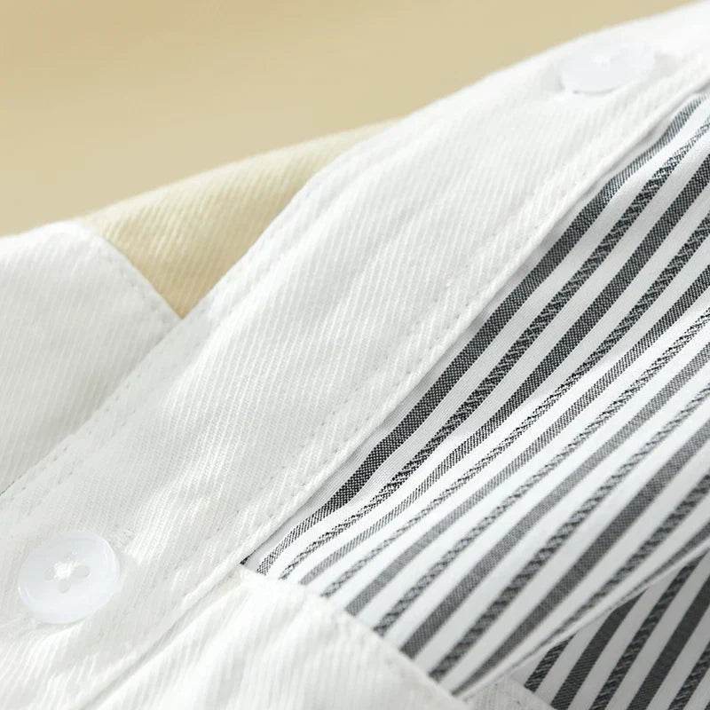 Men's Patchwork Casual Cotton Shirt Comfortable Fit
