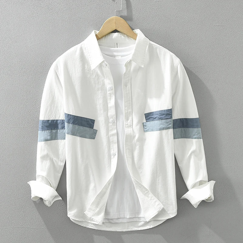 Men's Patchwork Casual Fit Cotton Shirt