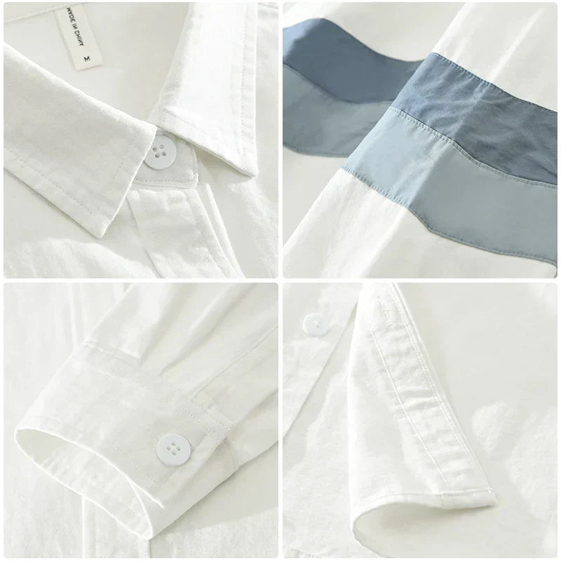 Men's Patchwork Casual Fit Cotton Shirt