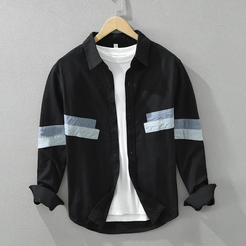 Men's Patchwork Casual Fit Cotton Shirt