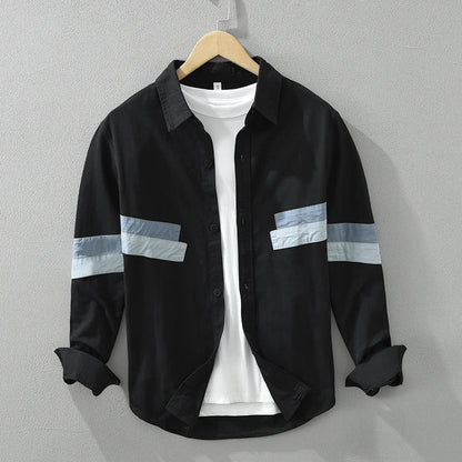 Men's Patchwork Casual Fit Cotton Shirt