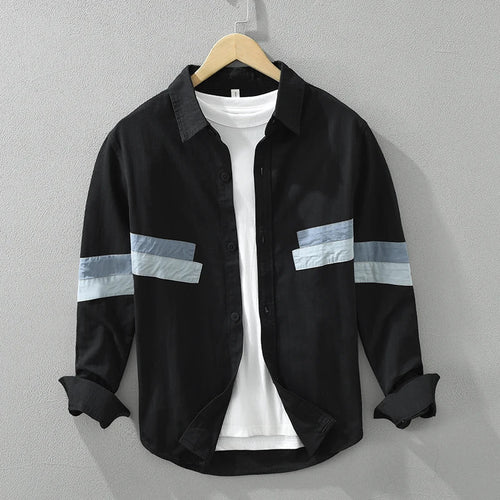 Men's Patchwork Casual Fit Cotton Shirt