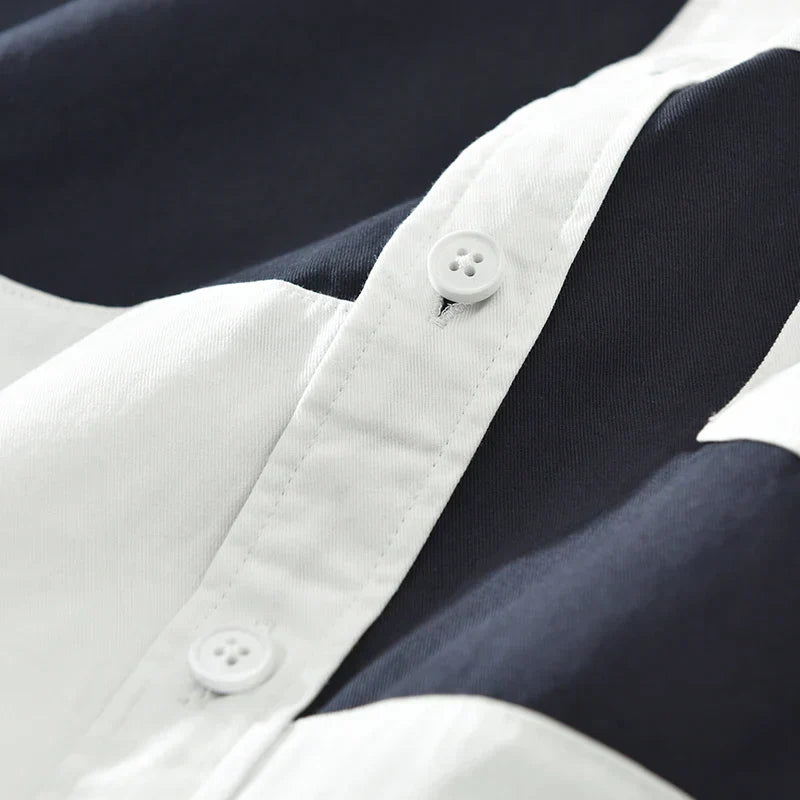 Men's Patchwork Modern Cotton Relaxed Fit Shirt