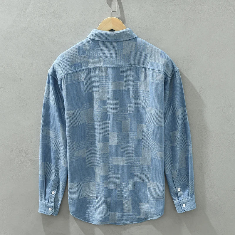 Men's Patchwork Shirt Stylish Cotton Polyester