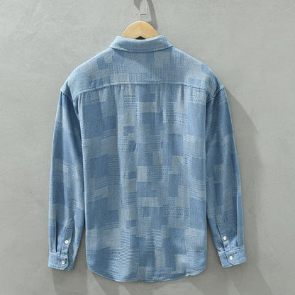 Men's Patchwork Shirt Stylish Cotton Polyester