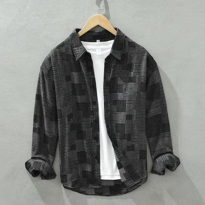Men's Patchwork Shirt Stylish Cotton Polyester