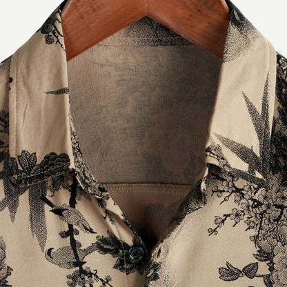 Men's Polo Floral Pattern Light Stretch Fabric