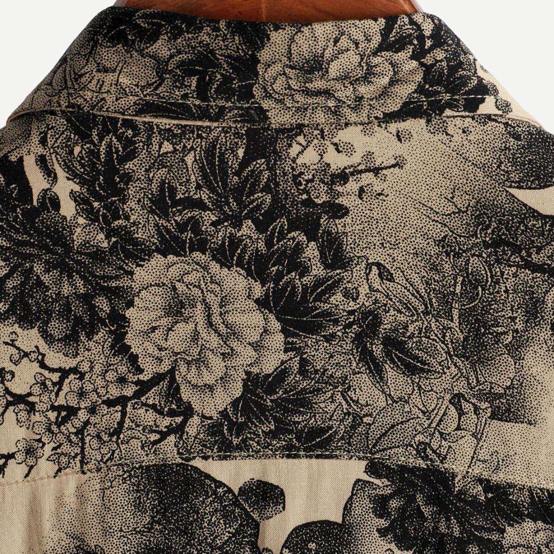 Men's Polo Floral Pattern Light Stretch Fabric