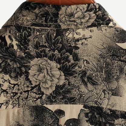 Men's Polo Floral Pattern Light Stretch Fabric