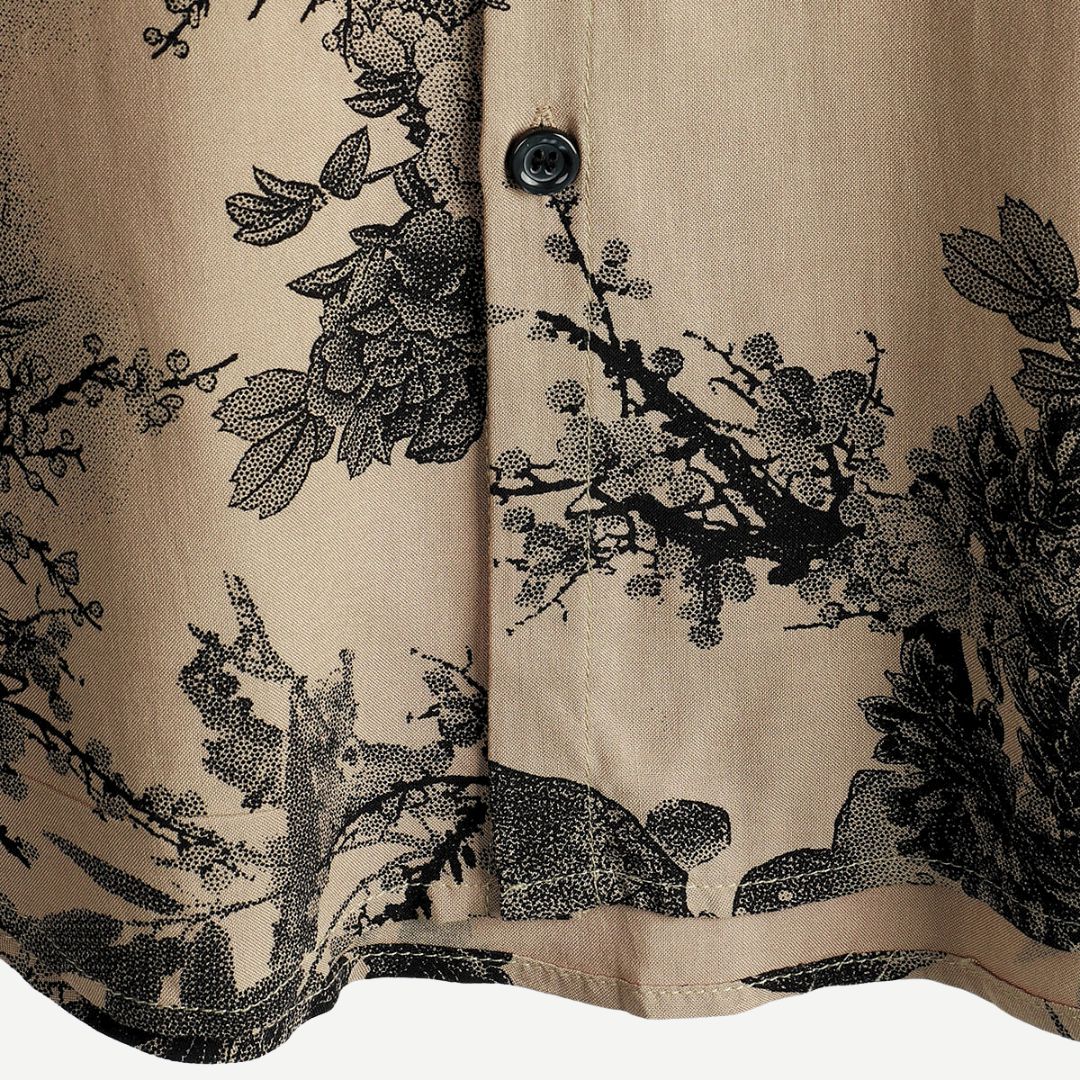Men's Polo Floral Pattern Light Stretch Fabric