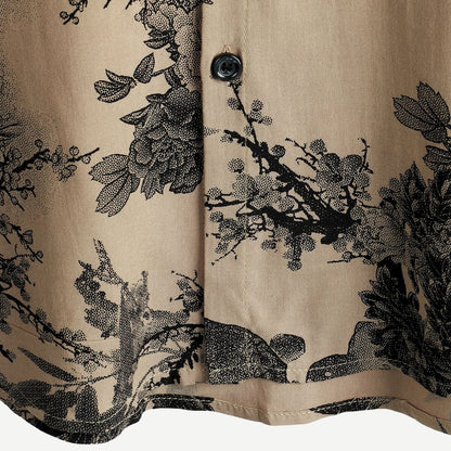 Men's Polo Floral Pattern Light Stretch Fabric