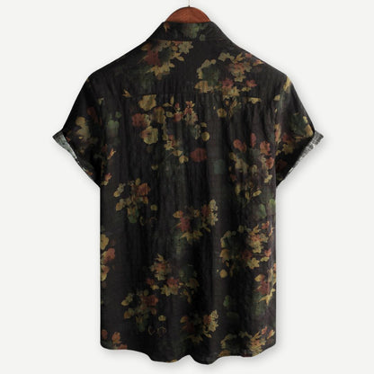 Men's Polo Lightweight Casual Vintage Floral Pattern