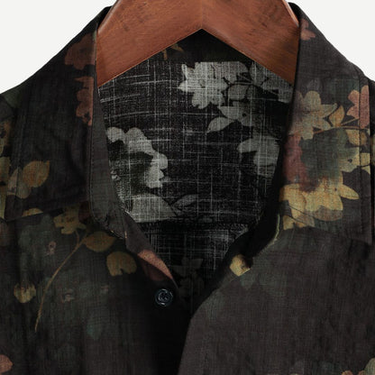 Men's Polo Lightweight Casual Vintage Floral Pattern