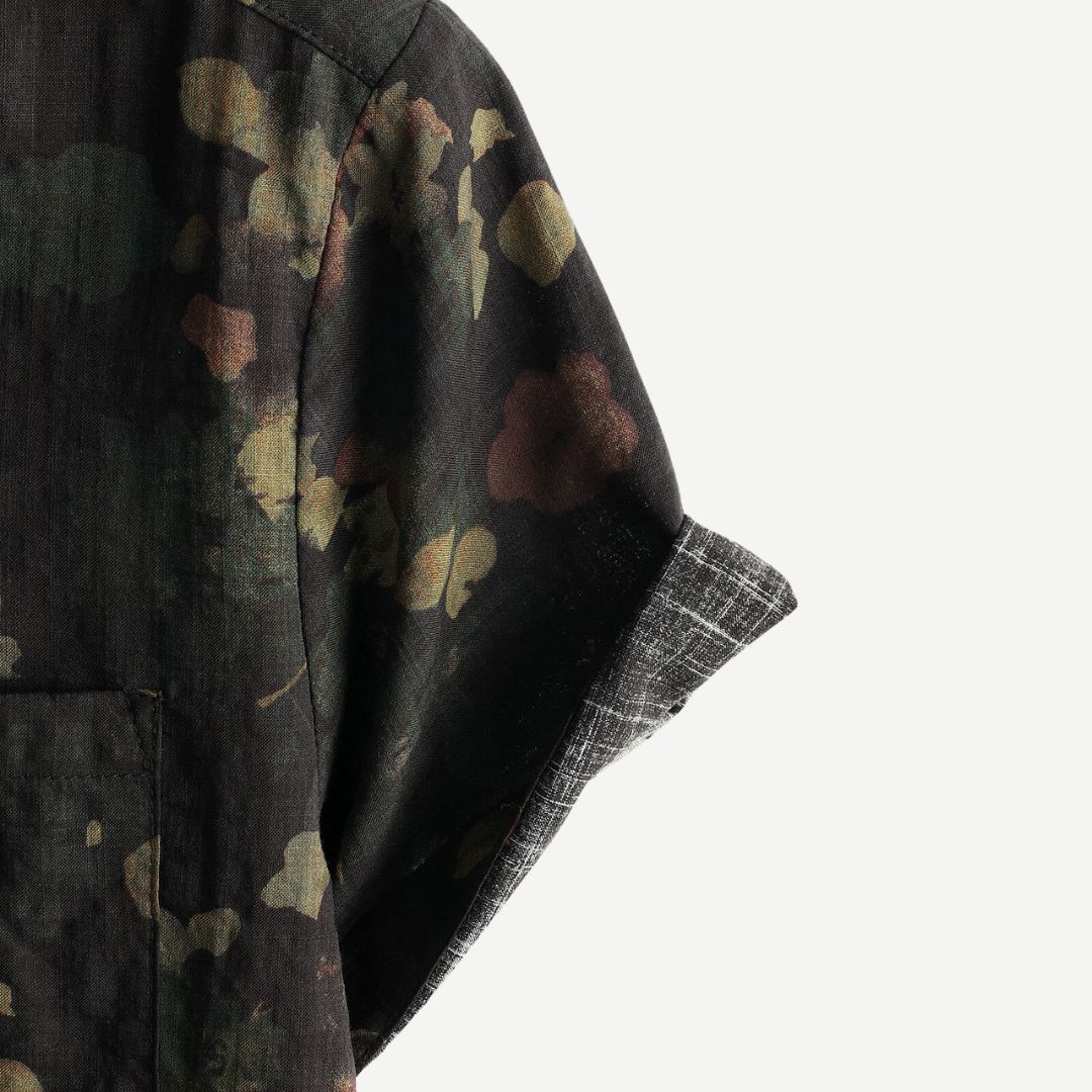 Men's Polo Lightweight Casual Vintage Floral Pattern