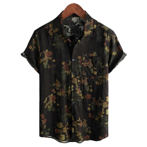Men's Polo Lightweight Casual Vintage Floral Pattern