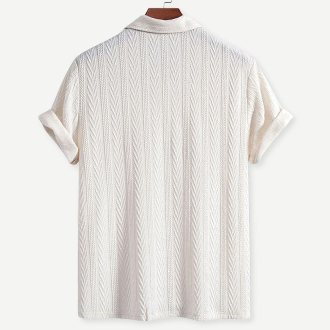 Men's Polo Shirt Airy with Chevron Pattern Breathable Material