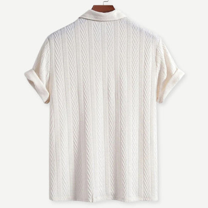 Men's Polo Shirt Airy with Chevron Pattern Breathable Material
