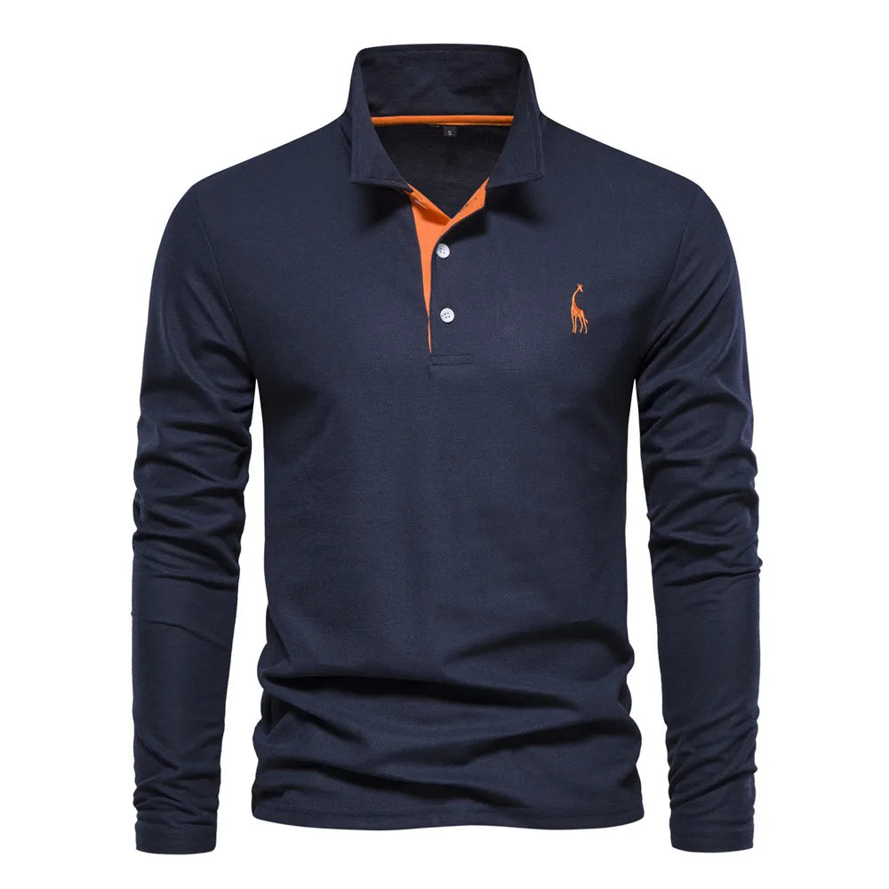 Men's Polo Shirt Long Arm Casual Cotton