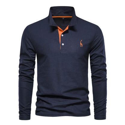 Men's Polo Shirt Long Arm Casual Cotton