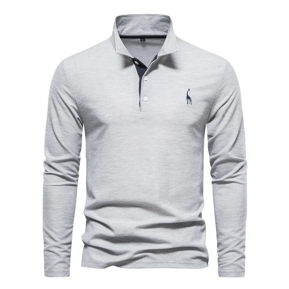 Men's Polo Shirt Long Arm Casual Cotton