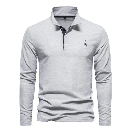 Men's Polo Shirt Long Arm Casual Cotton