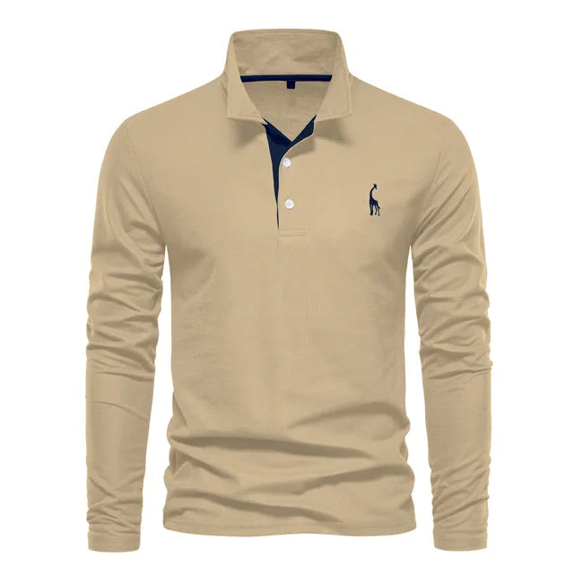 Men's Polo Shirt Long Arm Casual Cotton