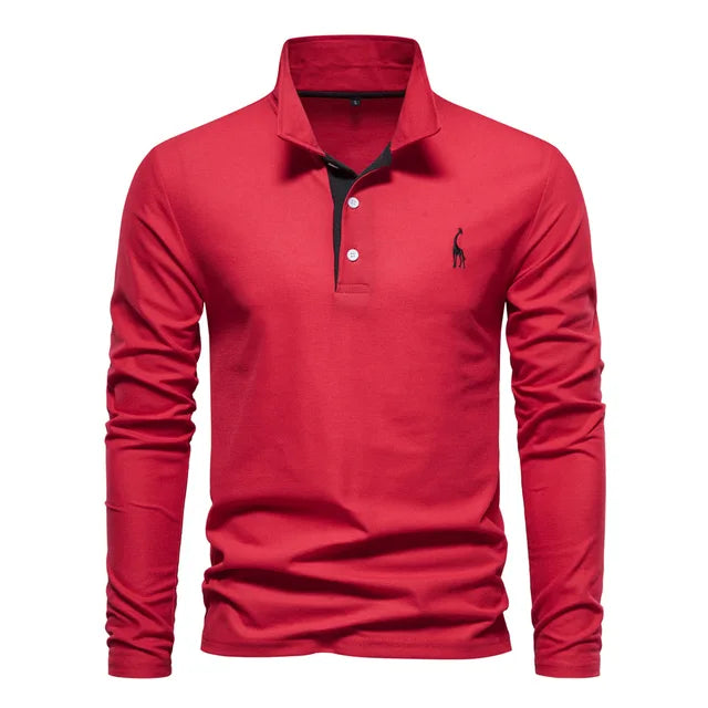 Men's Polo Shirt Long Arm Casual Cotton
