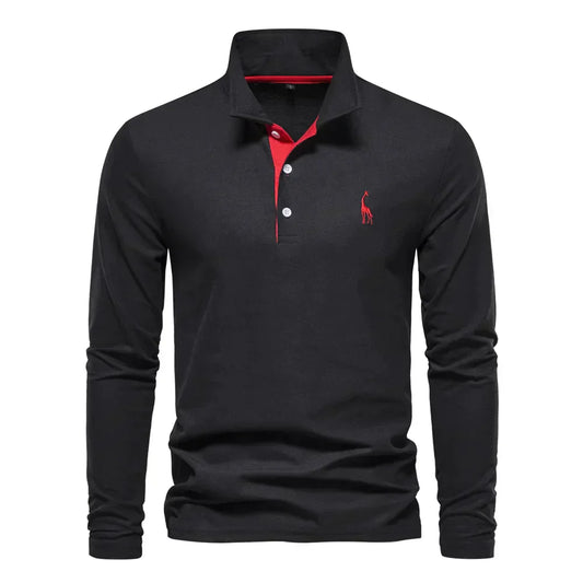 Men's Polo Shirt Long Arm Casual Cotton