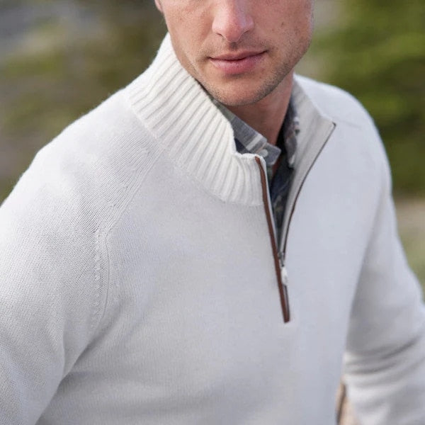Men's Polo Shirt With High Collar For Cold Days